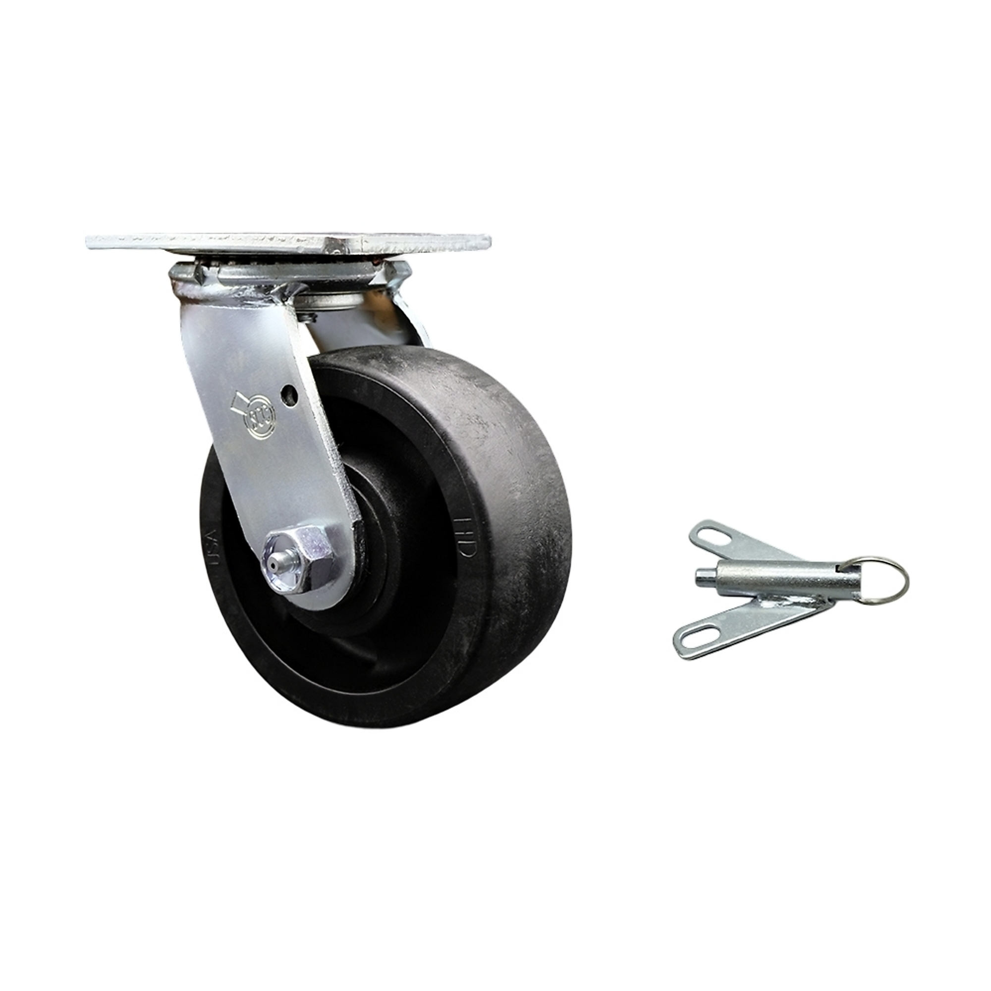 Service Caster, 5in. x 2in. Plate Caster, Wheel Diameter 5 in, Caster Type Swivel, Package (qty.) 1, Model# SCC-SS30S520-GFNR-BSL
